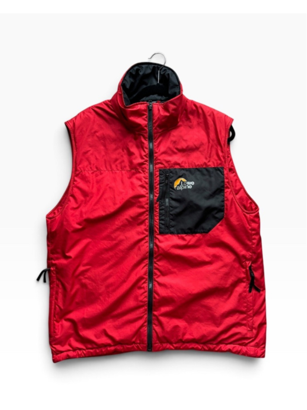 Vintage Lowe Alpine Medium Full Zip Fleece-Lined Vest Gorp Core Red Black